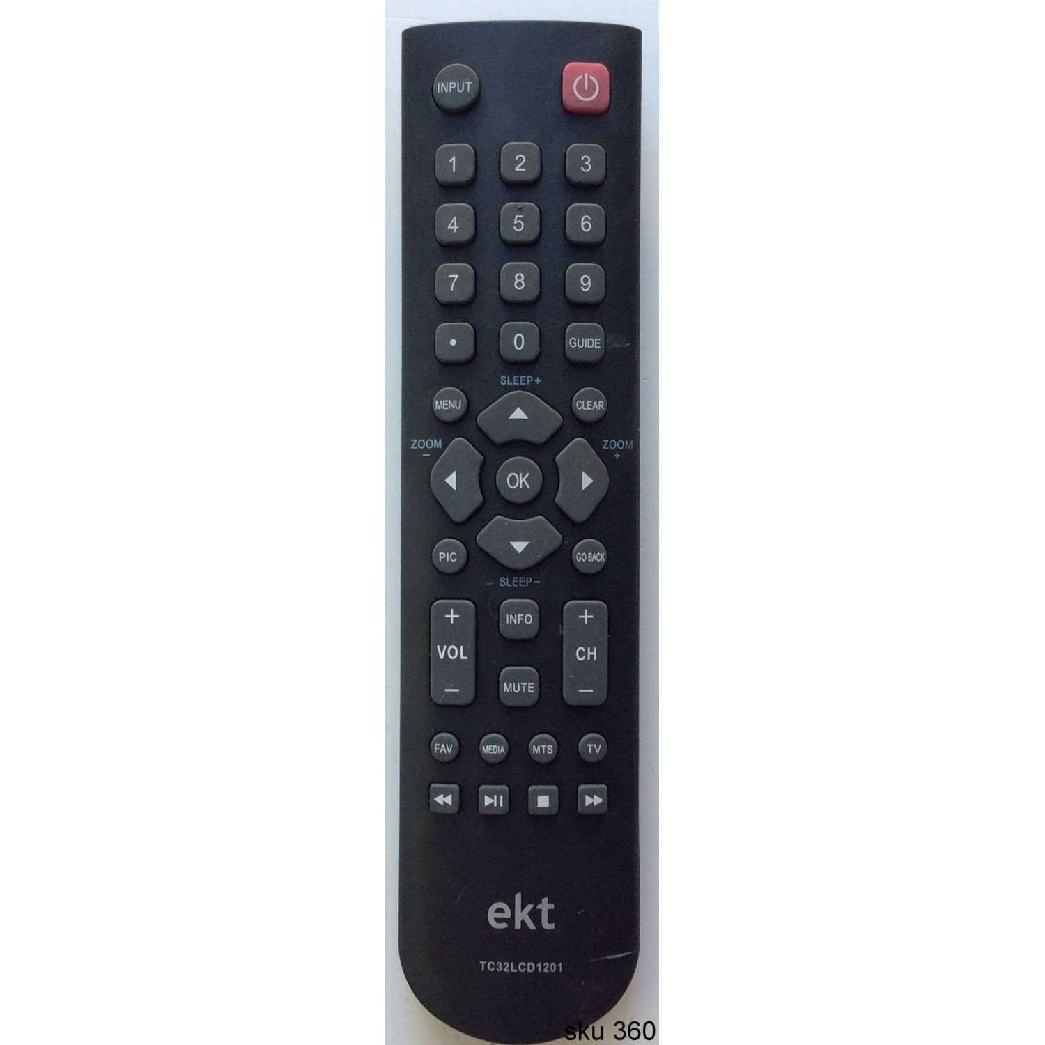 CONTROL REMOTO MARCA EKT / 06-520W37-E000X / MODELO TC32LCD1201 